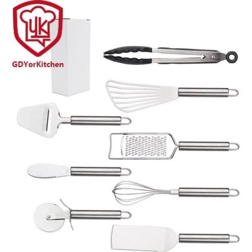 8pcs Cheese planing pizza knife stainless steel butter spatula multifunctional shovel clamp kitchen tool