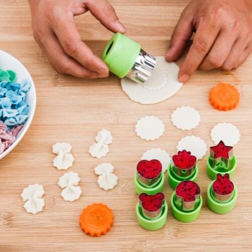 9 PCS/Set Rice Vegetable Fruit Cutter Mold Flowers Mold Cookie Cartoon Stainless Tools Cutting Biscuit Cake Cutter Steel Sh