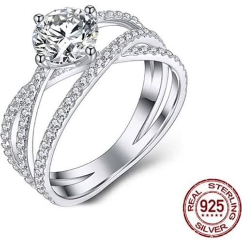 925 Silver Artificial Breeding Gemston Tail Ring Bride Wedding Engagement Rings Wholesale Drop Shipping