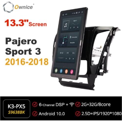 Ownice 13.3 Inch 1080P Android 10.0 Car Radio forMitsubishi Pajero Sport 3 2016-2018 GPS Auto Player Head Unit IPS Rotatable
