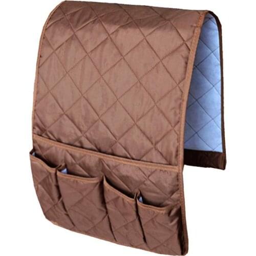 Big deal 5 Pockets Remote Control Holder, Magazine Rack, Space Saver Organizer, Draped Over Sofa, Couch, Recliner Armrest (Coffe