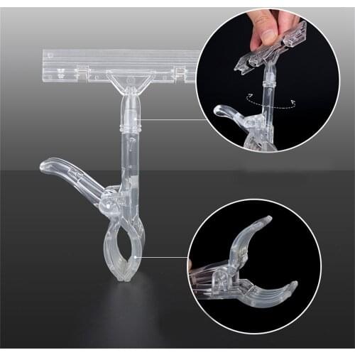 Big Plastic POP Clip Supermarket Sign Price Card Display Rack Shelf Price Talker Clear Label Holder Clamp Signage Name Tag Snap