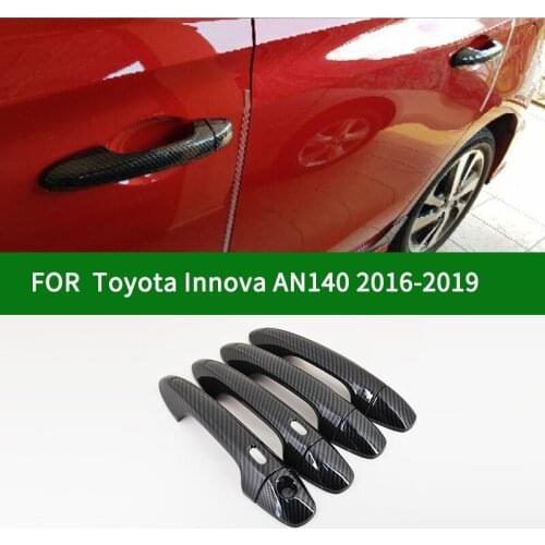 For Toyota Innova AN140 2016-2019 car door handle cover,carbon fiber pattern door handle cover trim 2016 2017 2018