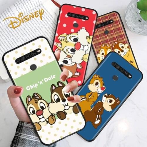 Disney Chip 'n' Dale for LG G8 G8S G8X V30 V35 V40 V50 V60 ThinQ Q60 K40 K50 K30 K41 K51 K61 K71 K22 Black Phone Case