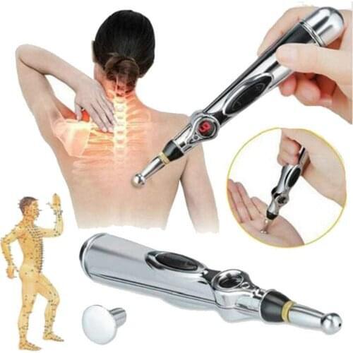 Electronic Acupuncture Pen Meridian Massage Pen With Mushroom Head Laser Therapy Rehabilitation Pain Relief Tool Dropshipping