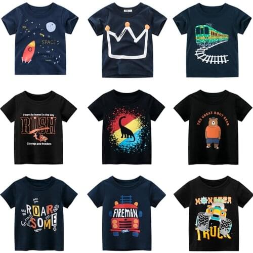 Cotton Boys T-Shirt Kids Shirts Baby Boys Casual Short Sleeve Print T-shirt for Boy Summer Children Toddler Tee Shirts Tops