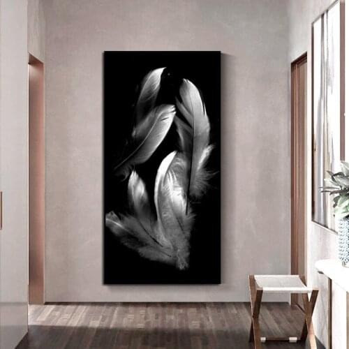 Black and White Feather Wings Diy Diamond painting Wall Art Embroidery Mosaic Animal Picture for Living Room Aisle A625