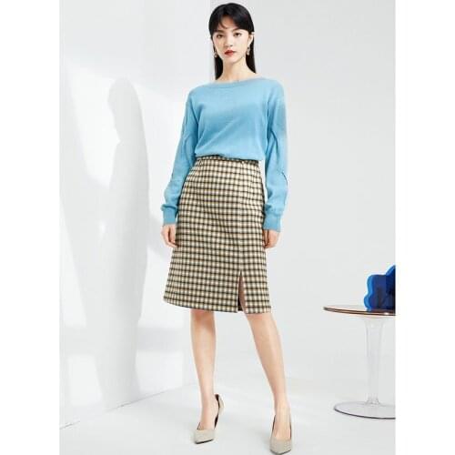 Plaid Skirt Casual High-Waisted Skirt Ladies Patchwork Sequined Summer Womens Clothing Midi Skirt Womens 2021 Korean Style