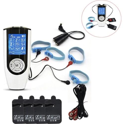 Electric Shock Penis Rings Electro Shock Cock Rings Massage Pad Body Stimulation Orgasm Medical Themed Sex Toys Kit For Man