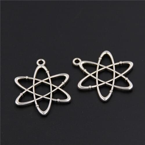 15Pcs/lot Zinc Alloy Atom Chemistry Pendants Charm DIY Handmade Necklace Key Chain Earrings Accessories Jewelry Making Findings