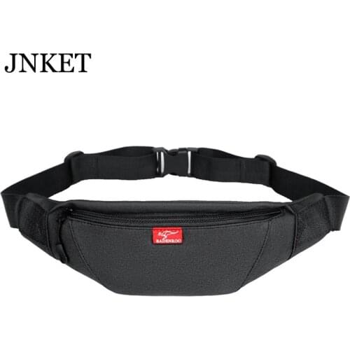 JNKET Fashion Mens Oxford Fabric Waist Pack Bag Earphone Hole Shoulder Chest Bag Travel Multifunctional Sling Bag