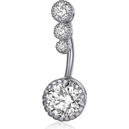 Fashion Sexy Piercing Navel Nail Body Jewelry Flower Pendant Crystal Belly Button Rings for Women Girls
