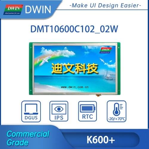 DWIN 10.2Inch 1024*600 Smart Programmable UART TFT LCD Display with Touch screen+software K600+kernel DMT10600C102