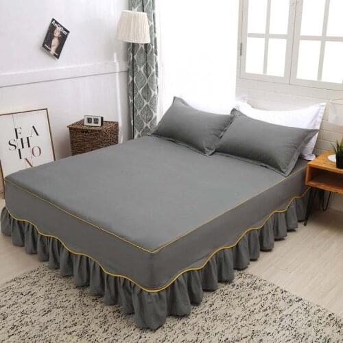 Corrugated Edge Fitted Sheet with Elastic Band Mattress Cover Bedding Protector Pad Twin/Queen/King Size