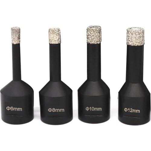 New 4Pcs 6-12Mm M14 Thread Dry Vacuum Brazed Diamond Drilling Hole Saw Ceramic Tile Hole Saw For Granite Marble Drill Bits