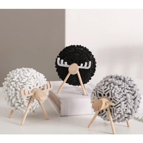 New Sheep-Shaped Non-Slip Coaster Decoration Crafts Insulation Coaster Round Felt Coaster Japanese Creative Home Office Coasters