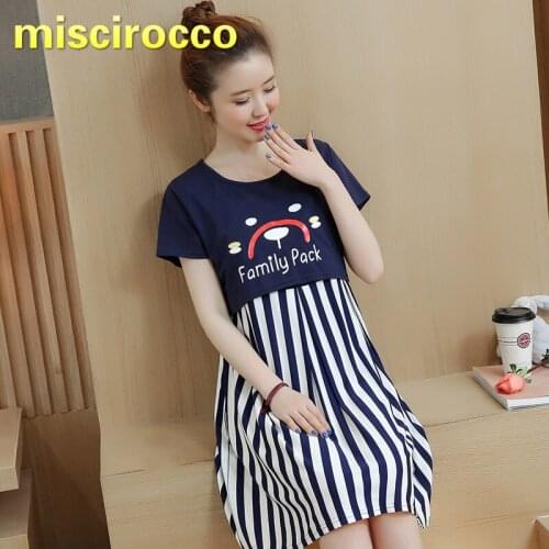 Maternity Clothes Summer Dress Pregnant Women Fake Two Pieces Short-sleeve Striped Breastfeeding Dress Maternity Gown