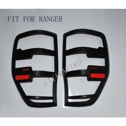FIT for ford ranger accessories ABS matte black tail light covers trim for T6 T7 xlt 2012- 2017 car styling rear lamp cover