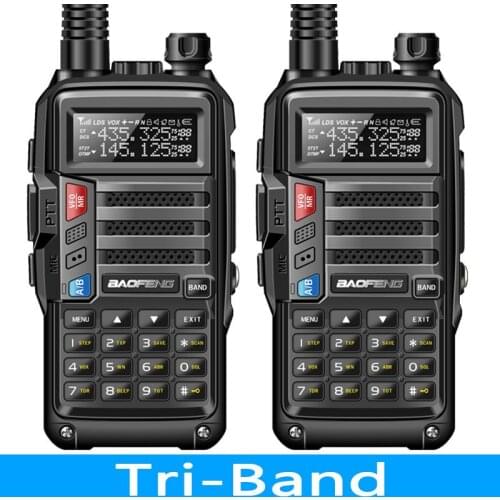 2pcs 2020 BaoFeng UV-S9 Tri-Band 8W 2Pcs Antenna VHF UHF 136-174Mhz/220-260Mhz/400-520Mhz 10km Long Range Portable Walkie Talkie