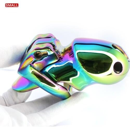 Metal Rainbow HT V3 Small Cock Cage Chastity Device Stop Masturbation Penis Ring BDSM Abstinence Ring Chastity Belt Sex Toys