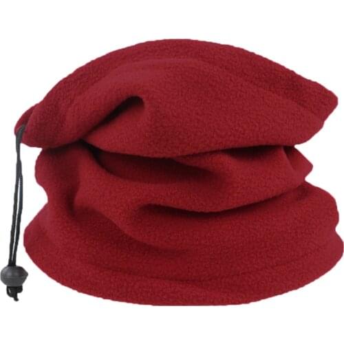 Unisex Winter Faux Fleece Neck Gaiter Warmer Drawstring Windproof Face Cover Cycling Multifunctional Infinite Scarf Tube