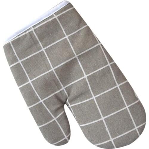 Cute Oven Mitts Heat Resistant Microwave Oven Glove Cotton Linen Baking BBQ Potholders Non-slip Oven Mitts Kitchen Accessories