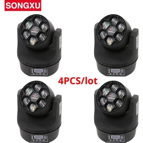 SONGXU 4pcs/lot 6x15W Mini Bee Eyes RGBW 4in1 Moving Head Beam Washer Light /SX-MH0615A