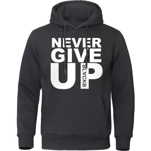 Mens Hoodies Brand Fashion Designer Streetwear Autumn Never Give Up Print Sweatshirt Quality Male Pullovers