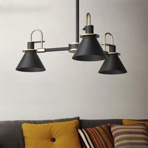 Creative Living Room Lamp Nordic Macaron Ceiling Lamp Simple Post Modern Bedroom Restaurant Wrought Iron Horn Chandelier