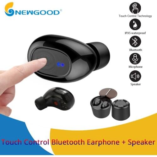 TWS Mini In-ear Bluetooth Earphone Wireless Earbuds Touch Control Stereo Bass Sound Headset With Mic Charging Box For Phone