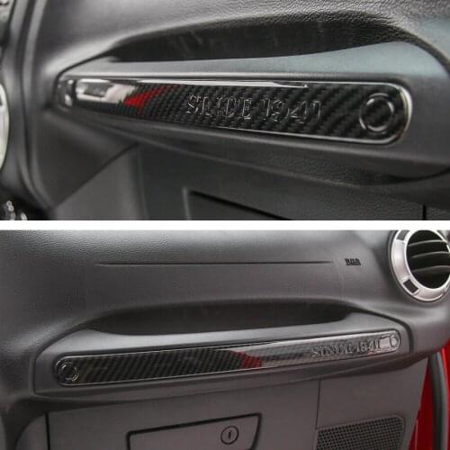 Carbon Fiber Black Car Passenger Seat Handle Grab Strip Trim Styling For Jeep Wrangler 2011-2017 Auto Stickers ABS