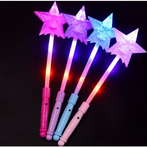 Concert Magic Stick LED Sword Toys Hollow Heart Star Fairy Stick Colorful Cartoon Flash Wand Child Toys Party Light Sticks