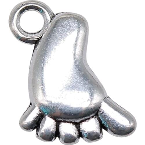 WYSIWYG 20pcs 14x10mm Charms Baby Feet Charm Feet Charms Little Feet Vintage DIY Accessories For Jewelry Making