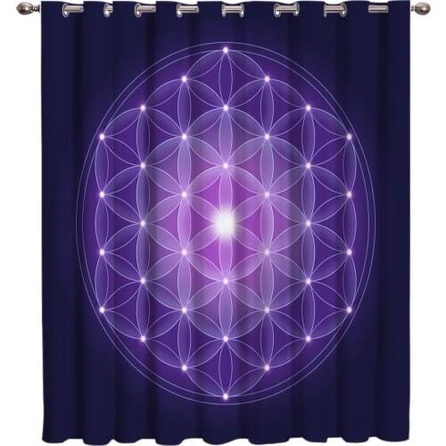 Purple Life Flower Room Curtains Large Window Kitchen Floral Drapes Decor Window Treatment Hardware Sets Curtain Panels