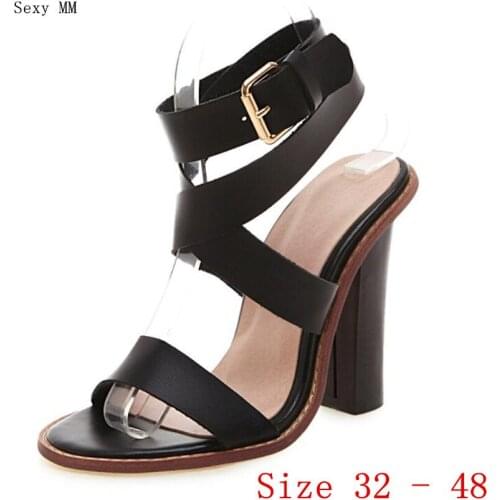 Women Gladiator Sandals High Heels Pumps Summer Shoes Woman High Heel Sandals Small Plus Size 32 - 48