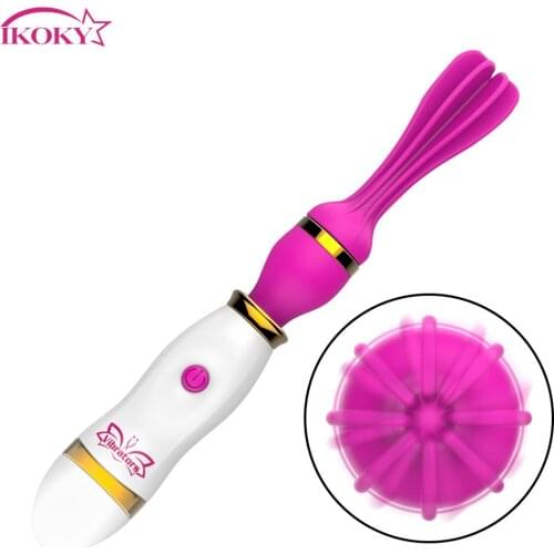 12 Speed 360 Degree Rotation Tongue Licking Vibrator Sex Toys for Woman Female Masturbator G-Point Stimulator AV Stick