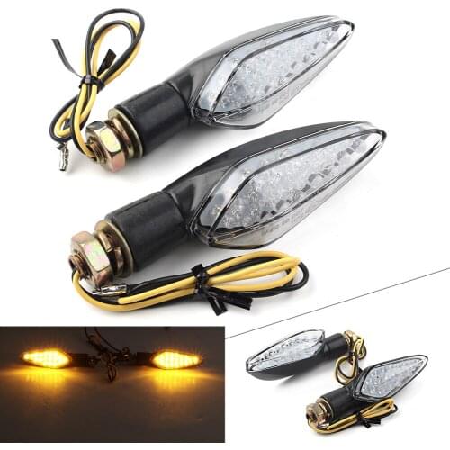 1Pair Amber 15 LED Motorcycle Turn Signal Indicators Blinker Light Universal