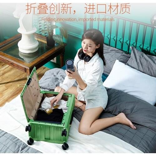 20-inch folding clothes storage box travel suitcase trolley case convenient storage portable carry-on case suitcase password box
