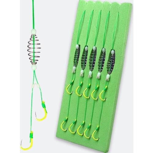 5 Pairs/Lot carbon steel fishing hooks double barbed hook with PE line carp fishing anzol Accessory Anti-winding