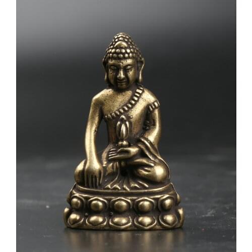 51MM/2" Collect Curio Rare Chinese Fengshui Small Bronze Exquisite Tantra Buddhism Menla Medicine Buddha Statue 29g