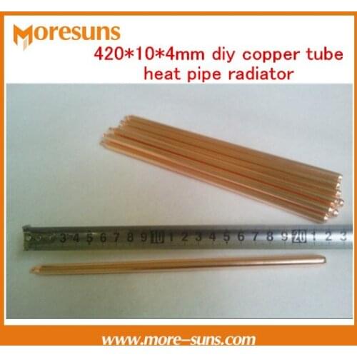Free Ship 5pcs Copper heatpipe 420*10*4mm DIY Copper tube radiator/sintered powder wick notebook/CPU heat conduction pipe
