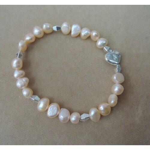 100% nature freshwater pearl bracelet in baroque shape