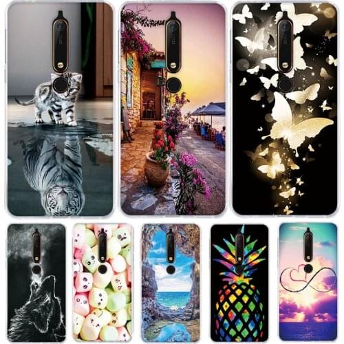 For Nokia 6.1 Phone Case TPU Funda Cover For Nokia 6 2018 Cute Cat Coque For Nokia 6.1 Protective Shell Bumper Case Coque
