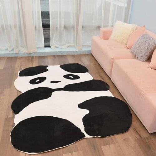 Black and white giant panda Carpet Imitation Leather Rugs Animal Skins Shape Carpets Decoration Mats Clothing shooting props