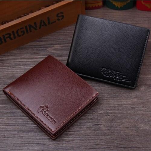 Business Imitation Leather Mens Short Wallet Cheap and Good Classic Mens Purse