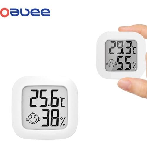 Oauee Mini Indoor Thermometer Digital LCD Temperature Sensor Humidity Meter Thermometer Room Hygrometer Gauge Weather Station
