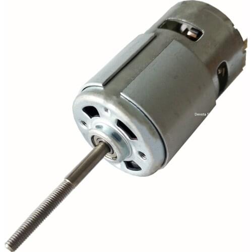Large torque dc motor 775 Double bearing 6V 12V 24V screw thread LONG shaft TOOL hay Mower motor 12000RPM