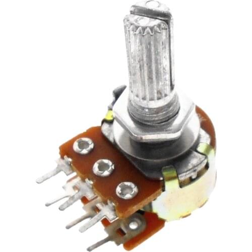 5pcs/lot WH148 double potentiometer 20mm long handle length 6pin B1K/2K/5K/10K/20K/50K/100K/250K/500K/1M