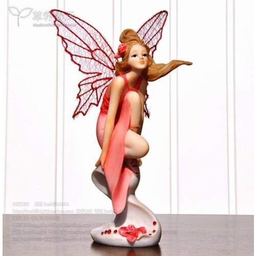 European style creative Resin Craft Beautiful Angel Fairy Figurines Wedding Gift home desktop decor decoration ornaments(A651)