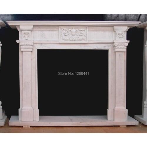 Stone marble fireplace mantel European ancient Rome style custom made chimneypiece